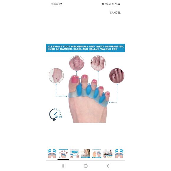 Pcs Gel Toe Spacers for Women,Correct Hammer Toe Bunion Corrector - Picture 1 of 3